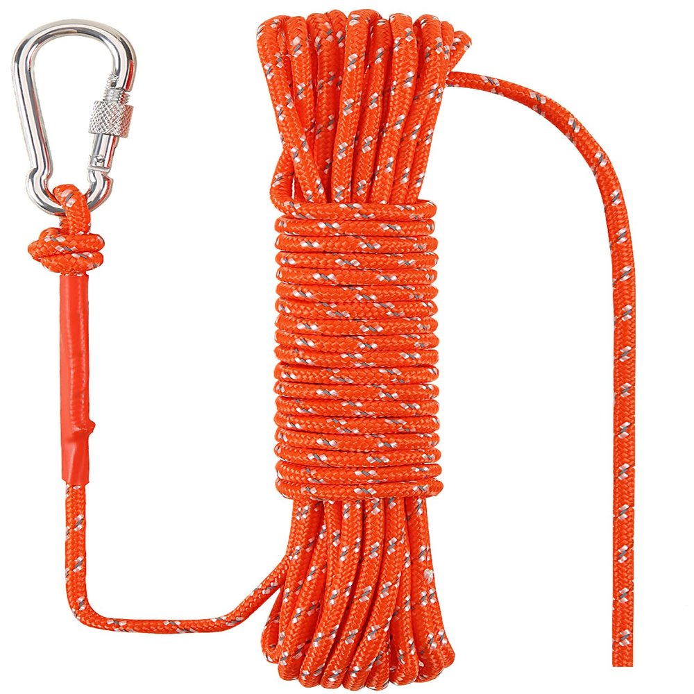 NorthPada 1/4 in (6mm) x 100 Ft (30Meter) Marine Floating Rope for Boating, Fishing, Rafting, Camping, Hiking, Hunting, Anchor, Mooring, Dock Lines, Kayak, Canoe, Rescuing Reflective Orange