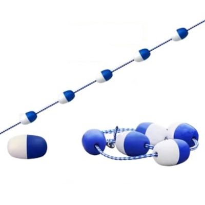 NineFit Basics Safety Rope with Floats, Pool Rope Floats, with Hooks Floating Divider, to Divide Swim Race Lanes for Shoal Beach, 45m, Blue