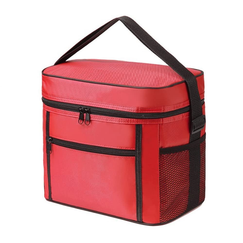 SagaSave Insulated Grocery Shopping Bags, Reusable Bag,Thermal Zipper,Collapsible,Tote,Cooler,Food Transport Hot And Cold,Camping,Recycled Material Delivery Groceries(Red)
