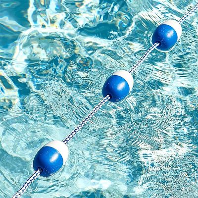 NineFit Basics Swimming Pool Safety Rope and Float Kit, 20 40 60 80 Ft Length Blue  White Pool Rope Float Keeper for Effective Visibility, Lane Marker for Distinguish Between Waters (Size : 59ft/1