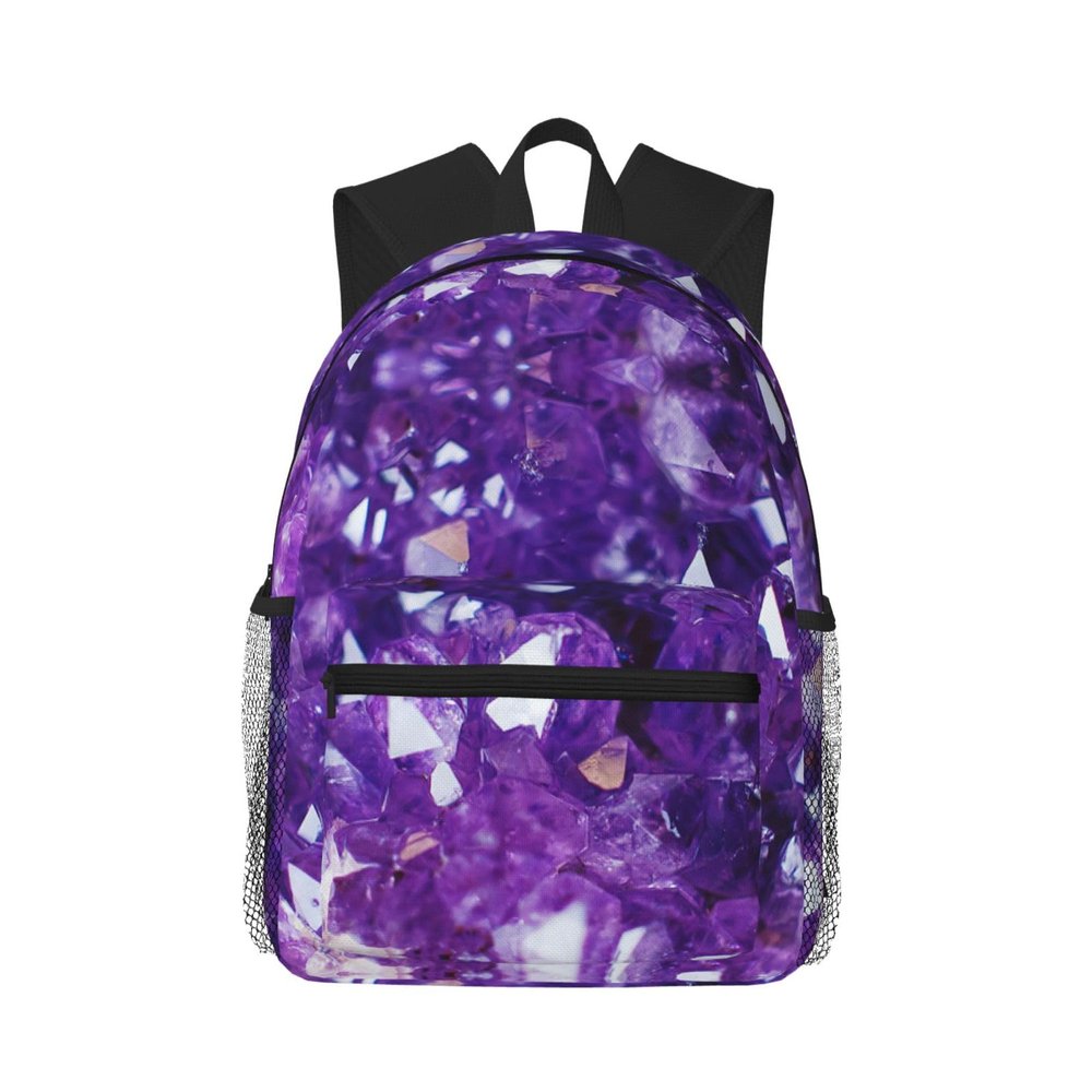 DRTGEDS Purple Crystal Diamond Backpack For Men Women, Canvas Shoulder Rucksack Carry-On Travel Backpack