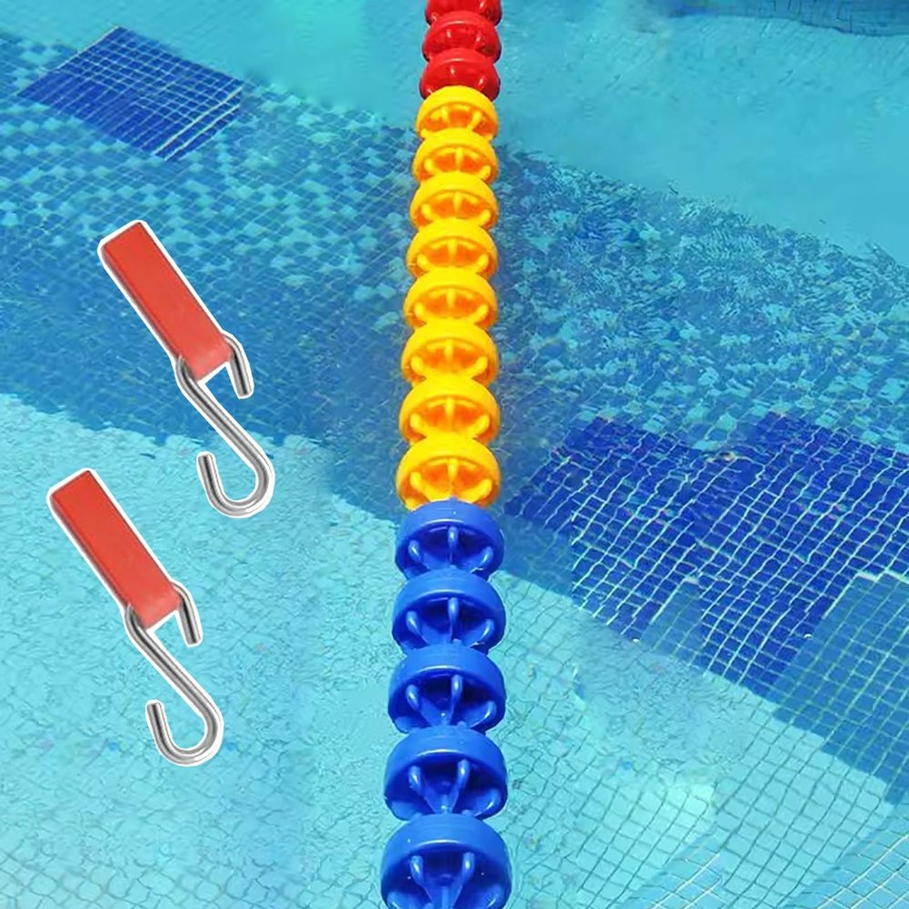 13ft/33ft/53ft/72ft/82ft Long Pool Driveway Rope Tensioner, Safety Rope with Floats for Pool, Buoy Floating Cordon Pool Safety Divider for Public/Private/Large Pool