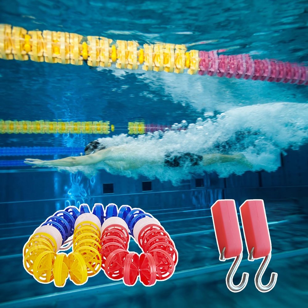 NineFit Basics Swimming Pool Safety Divider Rope & Float Kits, Public Pools Lane Area Floating Divider Ropes, Pool Separation Line for Dividing Water Area (Color : Nylon Rope, Size : 9m(29.5ft))