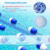 NineFit Basics Swimming Pool Safety Floating Buoy Line, Bi Tone Floating Line with 2 Pre Assembled Stainless Hooks, Blue White Floats Rope Kit, 60m/196.8ft view 3
