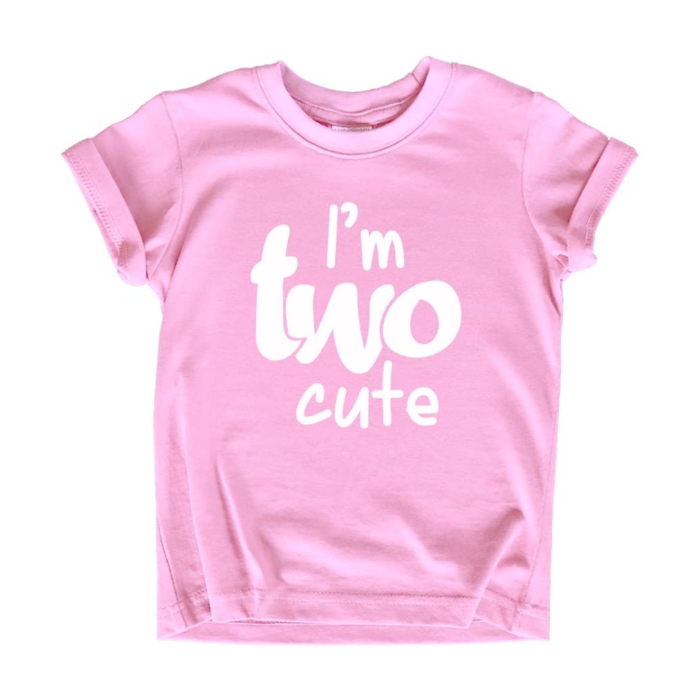 2nd Birthday Outfits for Toddler Girls im Two Cute Shirt Girl 2 Years Old Second Birthday (White on Pink, 4 Years)