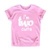 2nd Birthday Outfits for Toddler Girls im Two Cute Shirt Girl 2 Years Old Second Birthday (White on Pink, 4 Years) view 1