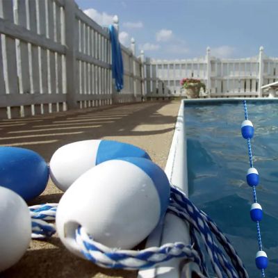 NineFit Basics Swimming Pool Rope Float Line, Blue White Safety Marker Line for Competition Training, Portable Pool Lane Divider Line Kits for Home School Game (Size : 5m/16.4ft)