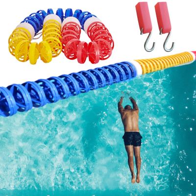 Pool Safety Divider Swim Lane Line, UV Protection Swimming Competition Divider Line 17 Buoys/m, Pool Safety Rope for Section Off Hazardous Areas (Color : Nylon Rope, Size : 14meter eter(46ft))