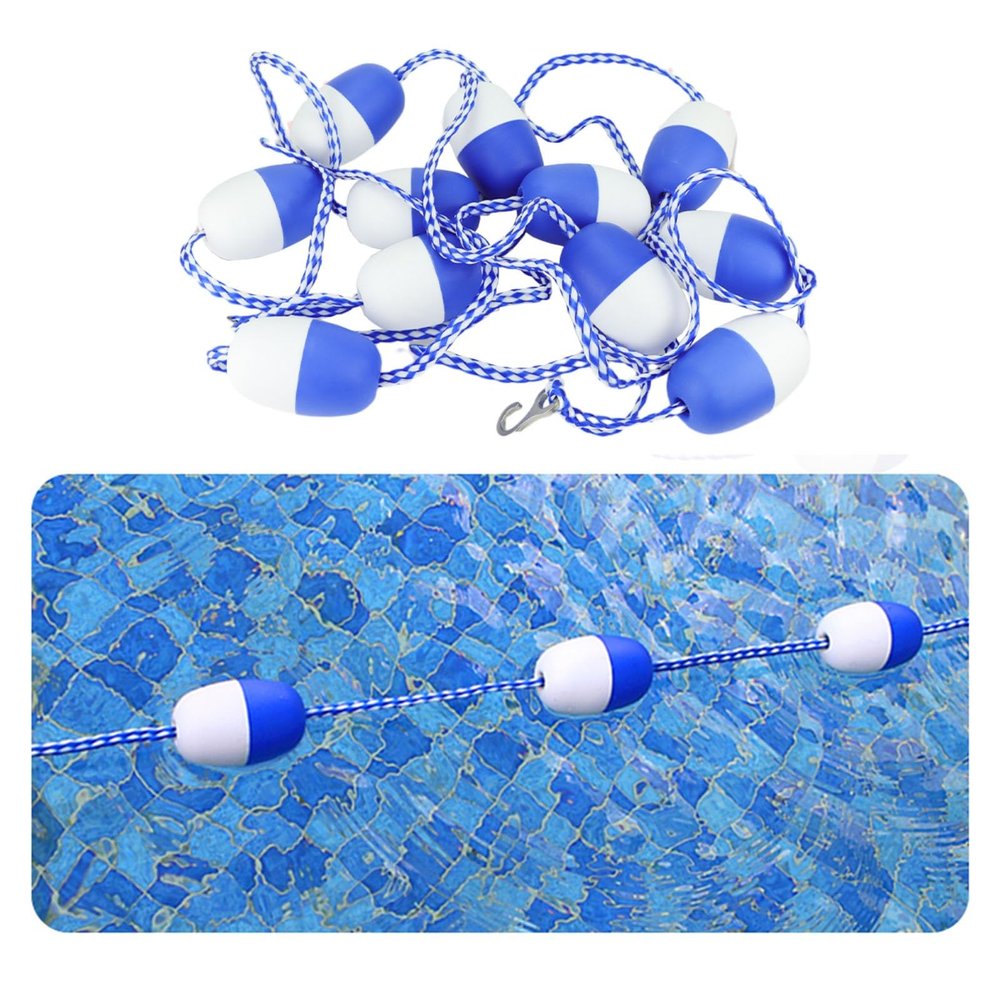 NineFit Basics Pool Safety Divider Rope Kits with Bi-Tone Float, Anti-Wave Swimming Pool Divider Rope Floating Buoys, Pool Lane Divider for Public Pools/Beach, 2m(6.5ft)