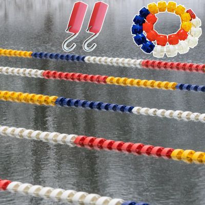 NineFit Basics Swimming Pool Safety Float Line Divider Rope, Anti-Wave Pools Buoy Line with Dia 12cm/4.7"" Floats, Danger Areas Dividing Lanes, Nylon/Wire Rope