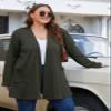 BELAROI Womens Plus Size Cardigan Long Sleeves Fall Sweaters with Pockets Lightweight Oversized Long Cardigans Winter Jacket Open Front (4X, Army Green) view 4