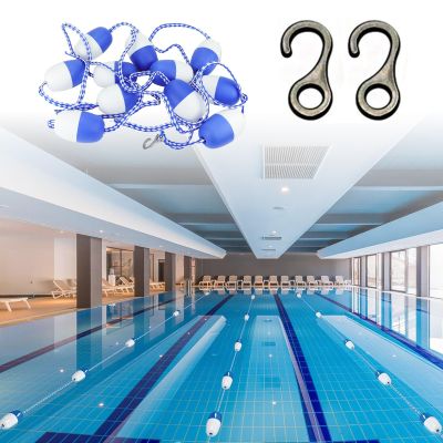 NineFit Basics Pool Safety Float Line Divider Rope, Professional Swimming Lane Dividers Line with Bi-Tone Floating Buoys, Swimming Pool Lane Line Safety Fence (Color: 6m(19.6ft))