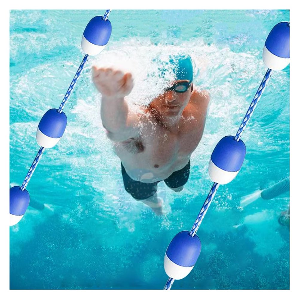 NineFit Basics Swimming Pool Safety Divider Nylon Floating Rope,180ft 160ft 100ft 80ft 50ft 40ft 30ft Long Pool Safety Divider Pool line Floats with 2 Hooks, Lane Line Pool Equipment