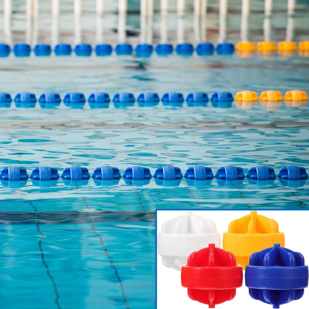 NineFit Basics Safety Pool Rope Float for Swimming Pool, Pools Break Waves Safety Rope with Floating  Hooks, 3-49ft Long Safety Float Line Divider Rope Kits