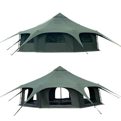 Kanggogo Cotton Canvas Tent Bell - Yurts Breathable and Windproof,Glamping for 6/8/10Person Family Camping (Green)
