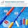 1pcs Swimming Pool Safety Divider Rope and Float Line with Hooks, 5 10 20 30 40 50 55 M Long Pool Buoy Rope/Dividing Lanes Areas Floating Line, 5 Buoy/m Has Red Blue Yellow White view 4