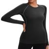 NebuKinex 5 Pack Women's Compression Shirt Long Sleeve Workout Tops Athletic Baselayer Quick Dry Gym Yoga Running T-Shirt 3Black/2Grey S view 2