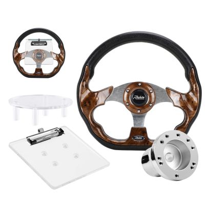 Roykaw Golf Cart Steering Wheel with Hub Adapter and Scorecard Holder-for Club Car Precedent 2004-up Models