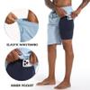 FT FENTENG Mens Swim Trunks with Compression Liner, Men Bathing Suit Swimming Trunks 9 Inch Inseam Board Shorts Men's Swimwear with Zipper Pockets, 4 Way Stretch Beach Shorts Quick Dry Swimsuits, 3XL view 4