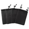 YXQ Nylon Mesh Drawstring Bag, 5 x 3.5 Inch Small Storage Pouch String Bags for Mini Stuff MP3 Charger Earphone Key Travel Kit Organizer for Lipstick Cosmetic Jewelry, Black 4Pcs view 1