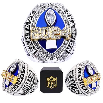 noblehead Fantasy Football Ring 2024| Heavy FFL Champion Ring | Gold Silver Tone Plated Award Trophy for Fantasy Football League Winner (one, size 12)