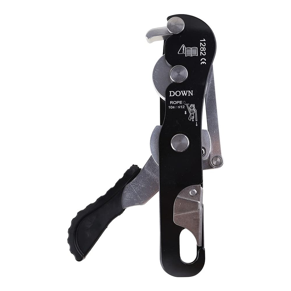 Rulbelok Professional Rock Climbing Descender Equipment for 8-13mm Rope Self-Braking Stop Aluminum Alloy Carabiner