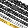 Hoyazvet Mens Black Chain Necklace Curb Cuban Link Long Chain Necklaces 11mm 26 inch view 1