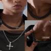 Hoyazvet Mens Black Chain Necklace Curb Cuban Link Long Chain Necklaces 11mm 26 inch view 2