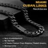 Hoyazvet Mens Black Chain Necklace Curb Cuban Link Long Chain Necklaces 11mm 26 inch view 4