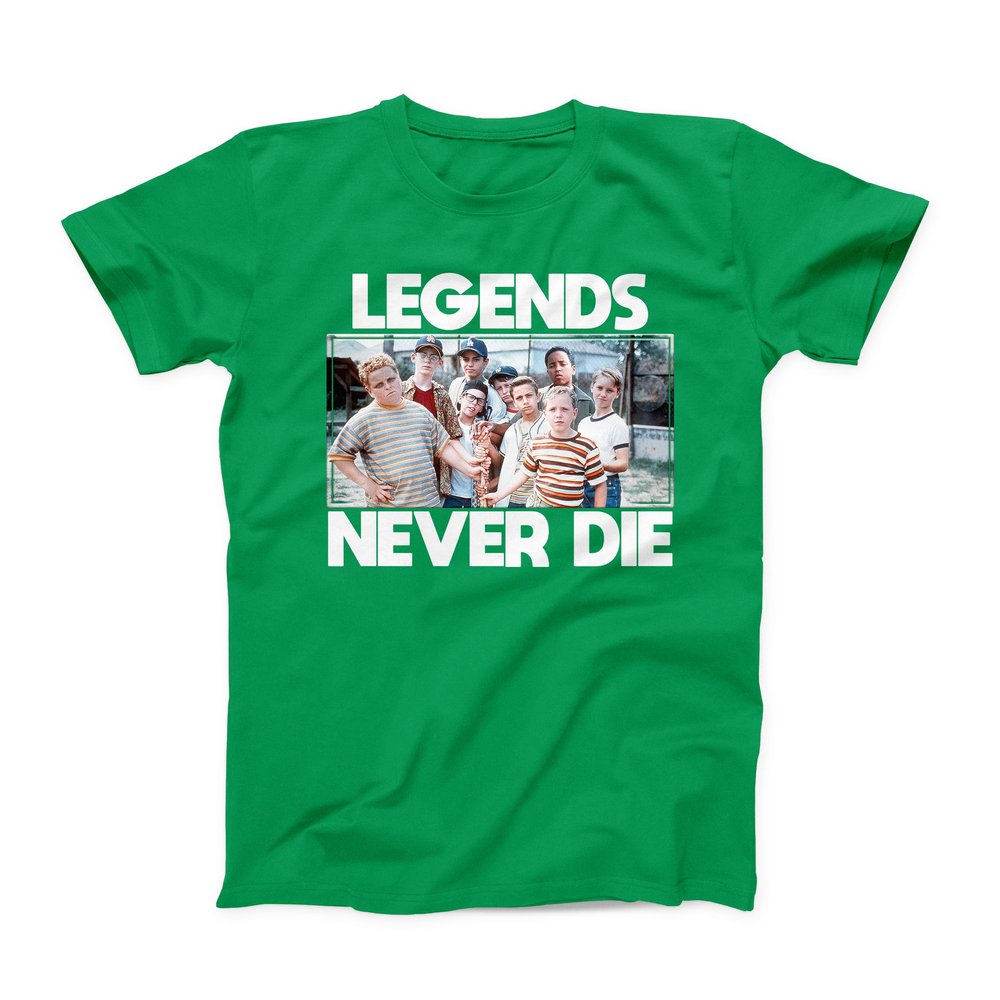 Sandlot Legends Never Die Youth T-Shirt (Youth XL, Kelly Green)