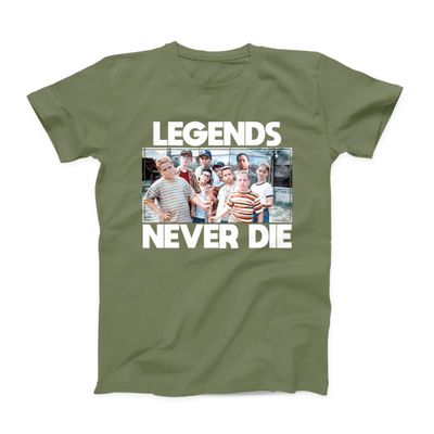 Sandlot Legends Never Die Youth T Shirt Youth Medium Military Green
