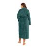 RONGTAI Fleece Womens Bathrobe, Long Plush Robes for Women, Two Side Pockets and Belts, Warm and Cozy (Green, M), Medium view 2