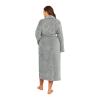 RONGTAI Fleece Womens Bathrobe, Long Plush Robes for Women, Two Side Pockets and Belts, Warm and Cozy (Grey, S), Small view 2