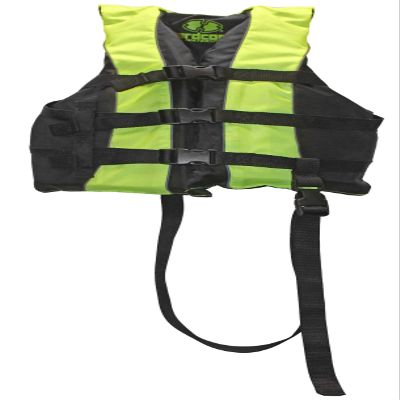 Hardcore Life Jacket Paddle Vest; Coast Guard Approved Type III PFD Life Vest Flotation Device; Jet ski, Wakeboard, Kayak; Ideal Extra Life Jacket for Your Pontoon Boat w/Leg Strap Youth Yellow