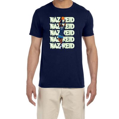 Past Time Shirts Navy Minnesota Naz Reid Text Pic T-Shirt Youth XL, 18-20