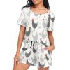 UMIRIKO Rooster Womens Pajama Sets, Soft Short Sets Women 2 Piece Pajama Sets, Size L 21343727 view 1