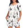 UMIRIKO Rooster Womens Pajama Sets, Soft Short Sets Women 2 Piece Pajama Sets, Size L 21343727 view 4