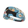 MINDBBDFJ Sweet Basset Hound Florals Print Sports Headbands for Men & Women, Moisture Wicking Sweatbands, Elastic Non Slip Sweat Bands, Cycling, Basketball, Yoga view 1