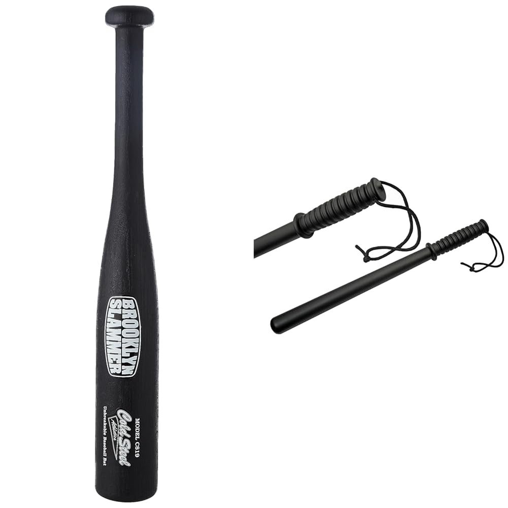 Cold Steel Brooklyn Slammer Baseball Bat (19") + SZCO Supplies Tire Thumper, Black (21")