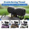 NOKINS Golf Cart Diamond Seat Covers Kit, Fit EZGO Freedom TXT T48 2014+ OEM Standard Front Seat Cushion, No Nails Required & Easy to Clean, Breathable Vinyl Seat Covers (Black&Black Stitching) view 3