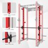 FAGUS H Machine Attachment for 3"x3" Power Cage, 2000lbs Multi-Function Power Rack, Commercial Squat Rack for Home Gym Free Weight with Attachment Set, Red view 3