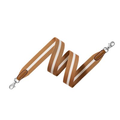 Canvas Wide Shoulder Strap Collision color woven Motif Replacement Crossbody Bag Strap for Guitar Strap/DIY Bag (Color : Brown silver buckle, Size : 27.5in)