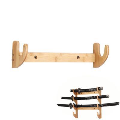 Katana Sword Holder Katana Wall Mount | Multilayer Floor Standing Sword Stand Swords Rack, Weapon Display Holder Vertical Sword Hanger, Martial Arts Weapons Stand 8 Tier Wall Mounted (9 Wood Color)