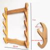 EliteBloom Wall Mount Hanger Holder Katana Stand, Multilayer Floor Standing Sword Stand, 1-12 Layer Weapon Shelves Martial Arts Sword Holder Vertical Display Stands Rack, Fishing Rod (Brown 4) view 2
