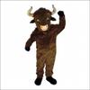 Dark Brown Bison Mascot Costume Adult Size for Men & Women with Built-in Fan Inside the Head view 1