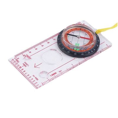 IDOLOVA Baseplate Ruler Compass Map Scale Magnifier with Strap Camping Hiking OCOMP7198