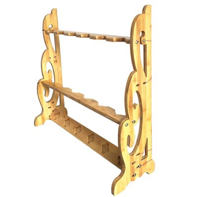 Vertical Display Sword Stand Katana Holder - Floor Standing Display Weapon Racks, Wooden Martial Arts Sword Stands Sword Hangers for Storing Various Swords and Long Weapons (2-8 Floors) (Yellow 6)