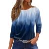 3/4 Length Sleeve Womens Tops Dressy Casual Blouses - Spring Fashion 2026 Plus Size Crew Neck Fitted Tshirt - Business Teacher Going Out Trendy Tops Tunics for Leggings 03-Blue Large view 1