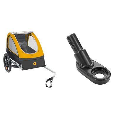 Retrospec Rover Kids Bicycle Trailer - Single & Double Passenger Childrens Foldable/Collapsible Tow Behind 16" Wheel Bike Trailer with Safety Features & Rear Storage