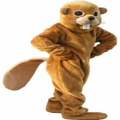 Cute Brown Beaver Mascot Costume Adult Size for Men & Women with Built-in Fan Inside the Head